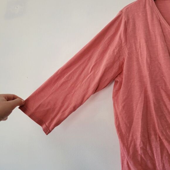 J. Jill Pure Jill Cotton Cross-Front Women's Pink Buttons Top Pink M P - Picture 2 of 7